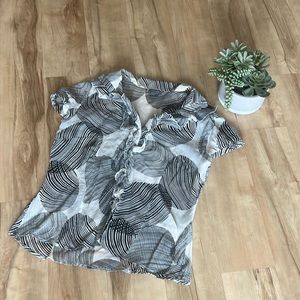 Ann Taylor sheer ruffled blouse
